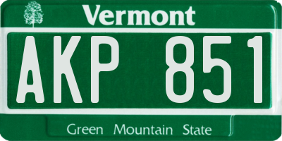 VT license plate AKP851