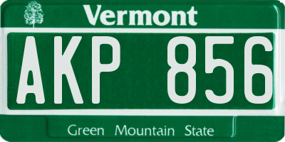 VT license plate AKP856