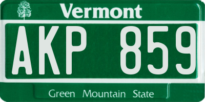 VT license plate AKP859