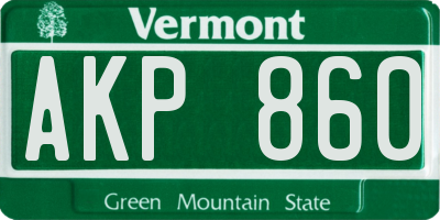 VT license plate AKP860