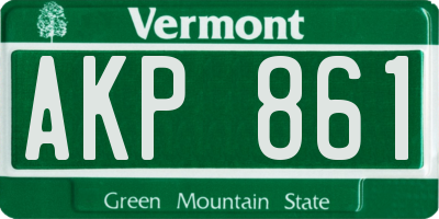VT license plate AKP861