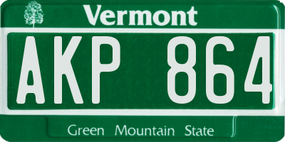 VT license plate AKP864