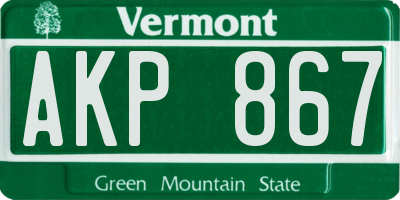 VT license plate AKP867