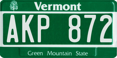 VT license plate AKP872