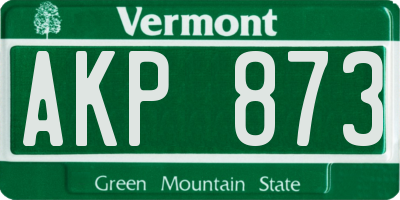 VT license plate AKP873