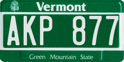 VT license plate AKP877