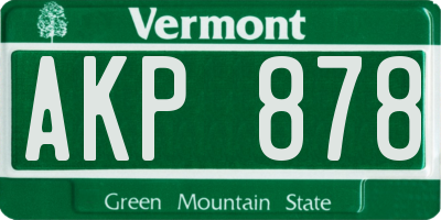 VT license plate AKP878