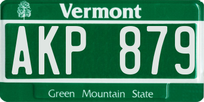 VT license plate AKP879