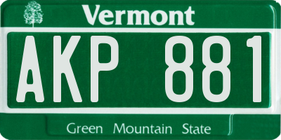 VT license plate AKP881