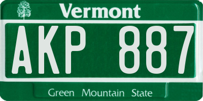 VT license plate AKP887