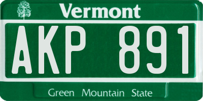 VT license plate AKP891
