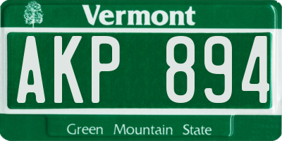 VT license plate AKP894