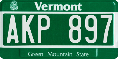 VT license plate AKP897