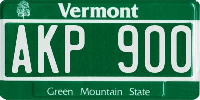 VT license plate AKP900