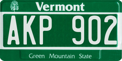 VT license plate AKP902