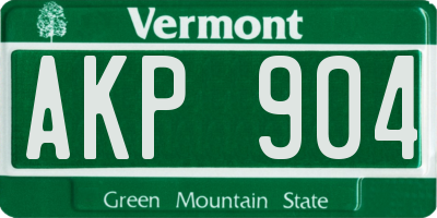 VT license plate AKP904