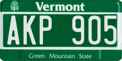 VT license plate AKP905