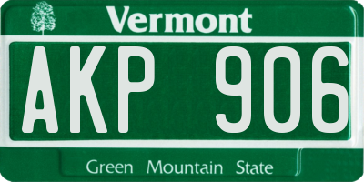 VT license plate AKP906