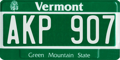 VT license plate AKP907