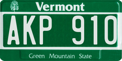 VT license plate AKP910