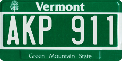 VT license plate AKP911
