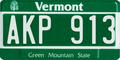 VT license plate AKP913