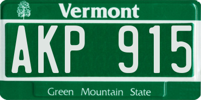 VT license plate AKP915