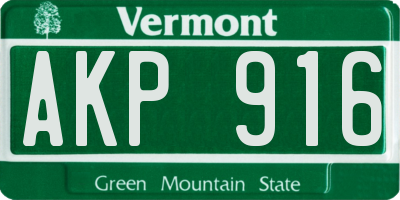 VT license plate AKP916
