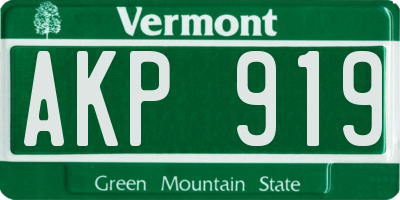 VT license plate AKP919