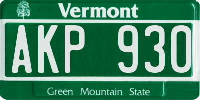 VT license plate AKP930