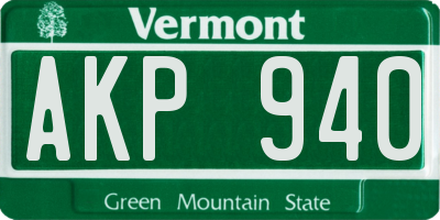 VT license plate AKP940