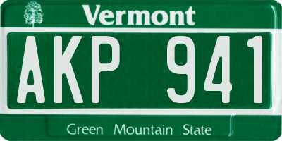 VT license plate AKP941
