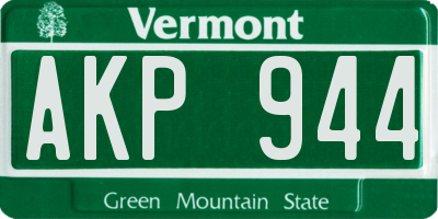 VT license plate AKP944