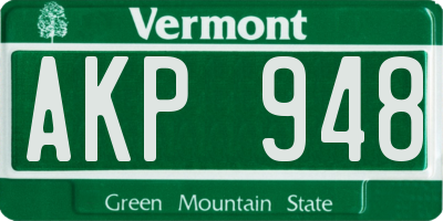 VT license plate AKP948