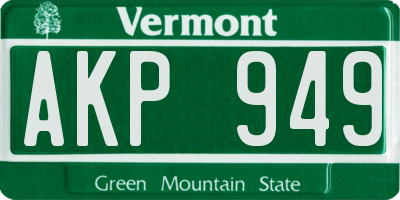 VT license plate AKP949