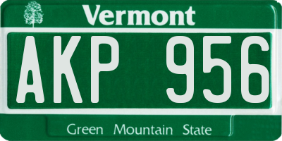 VT license plate AKP956
