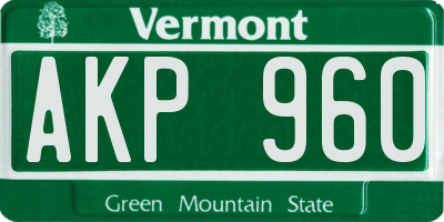 VT license plate AKP960
