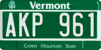VT license plate AKP961