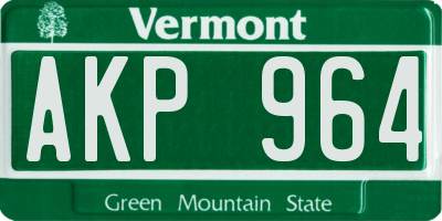 VT license plate AKP964