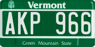 VT license plate AKP966