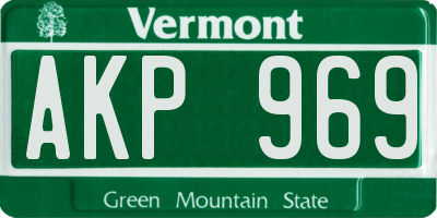 VT license plate AKP969