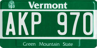 VT license plate AKP970