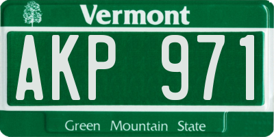 VT license plate AKP971
