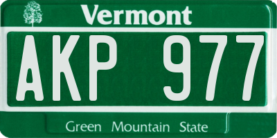 VT license plate AKP977