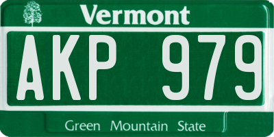 VT license plate AKP979