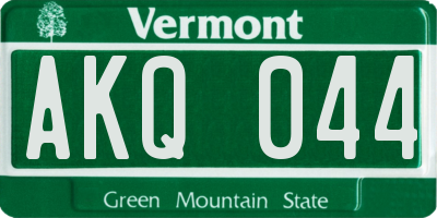 VT license plate AKQ044