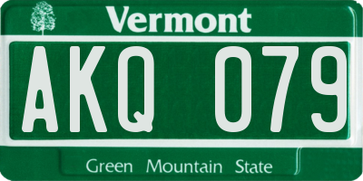 VT license plate AKQ079