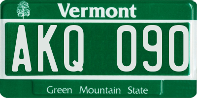 VT license plate AKQ090