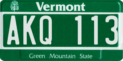 VT license plate AKQ113