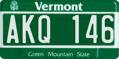 VT license plate AKQ146